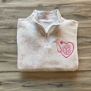Mononogram sweatshirt, monogram pullover, quarter zip, nurse sweatshirt, nurse monogram, nurse shirt, nurse quarter zip, nurse gift swag