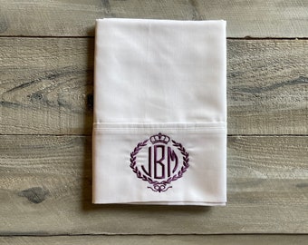 Monogram Pillowcase, Set of Monogrammed Pillowcases, pillowcase, monogram, dorm, graduation gift, personalized pillowcase, mrmrs, wedding