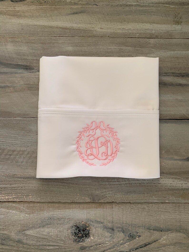 Monogram Pillowcase Set of Monogrammed Pillowcases Etsy