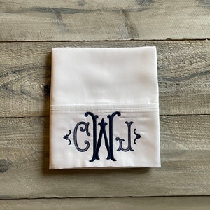 Monogram Pillowcase, Set of Monogrammed Pillowcases, pillowcase, monogram, dorm, graduation gift, personalized pillowcase, mrmrs, wedding image 3