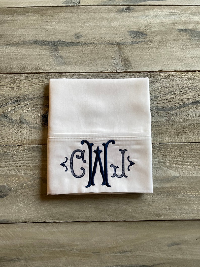 Monogram Pillowcase, Set of Monogrammed Pillowcases, pillowcase, monogram, dorm, graduation gift, personalized pillowcase, mrmrs, wedding image 3