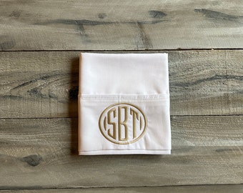 Monogram Pillowcase, Set of Monogrammed Pillowcases, pillowcase, monogram, dorm, graduation gift, personalized pillowcase, mrmrs