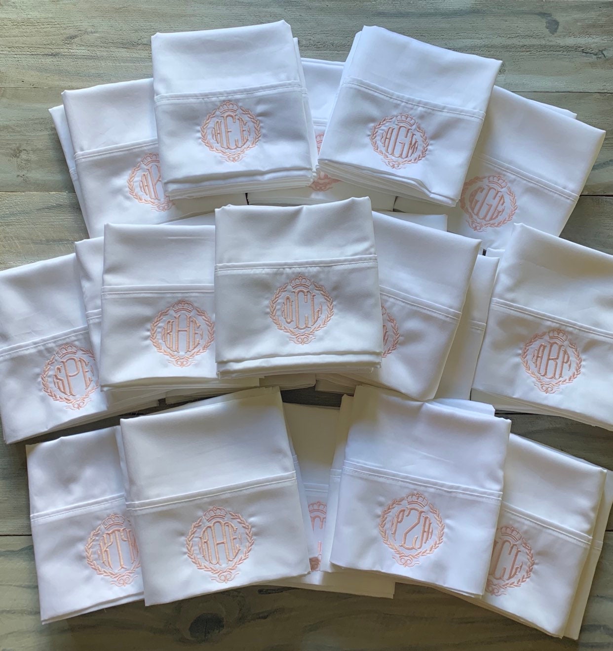 Monogram Pillowcase Set of Monogrammed Pillowcases Etsy