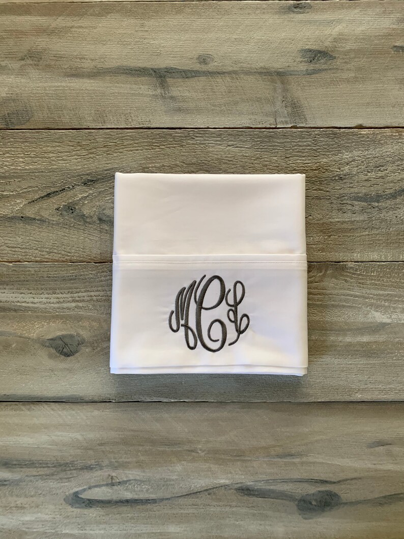 Monogram Pillowcase Set of Monogrammed Pillowcases Etsy