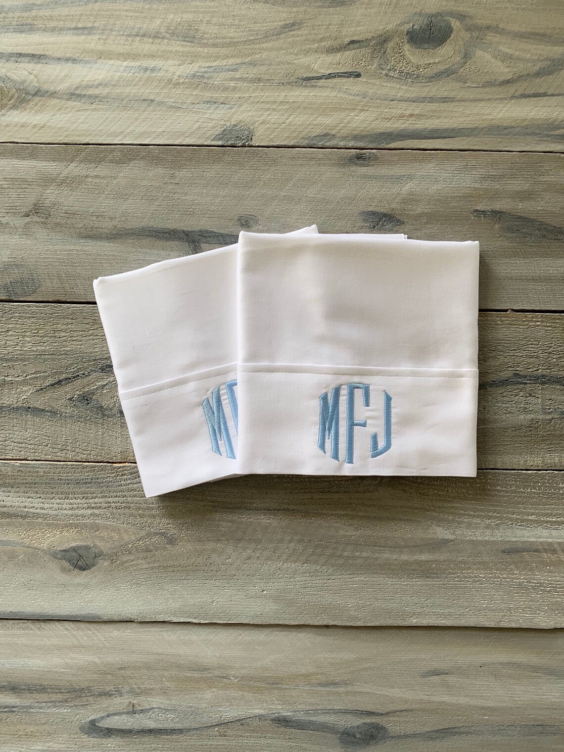 Monogram Pillowcase Set of Monogrammed Pillowcases Etsy