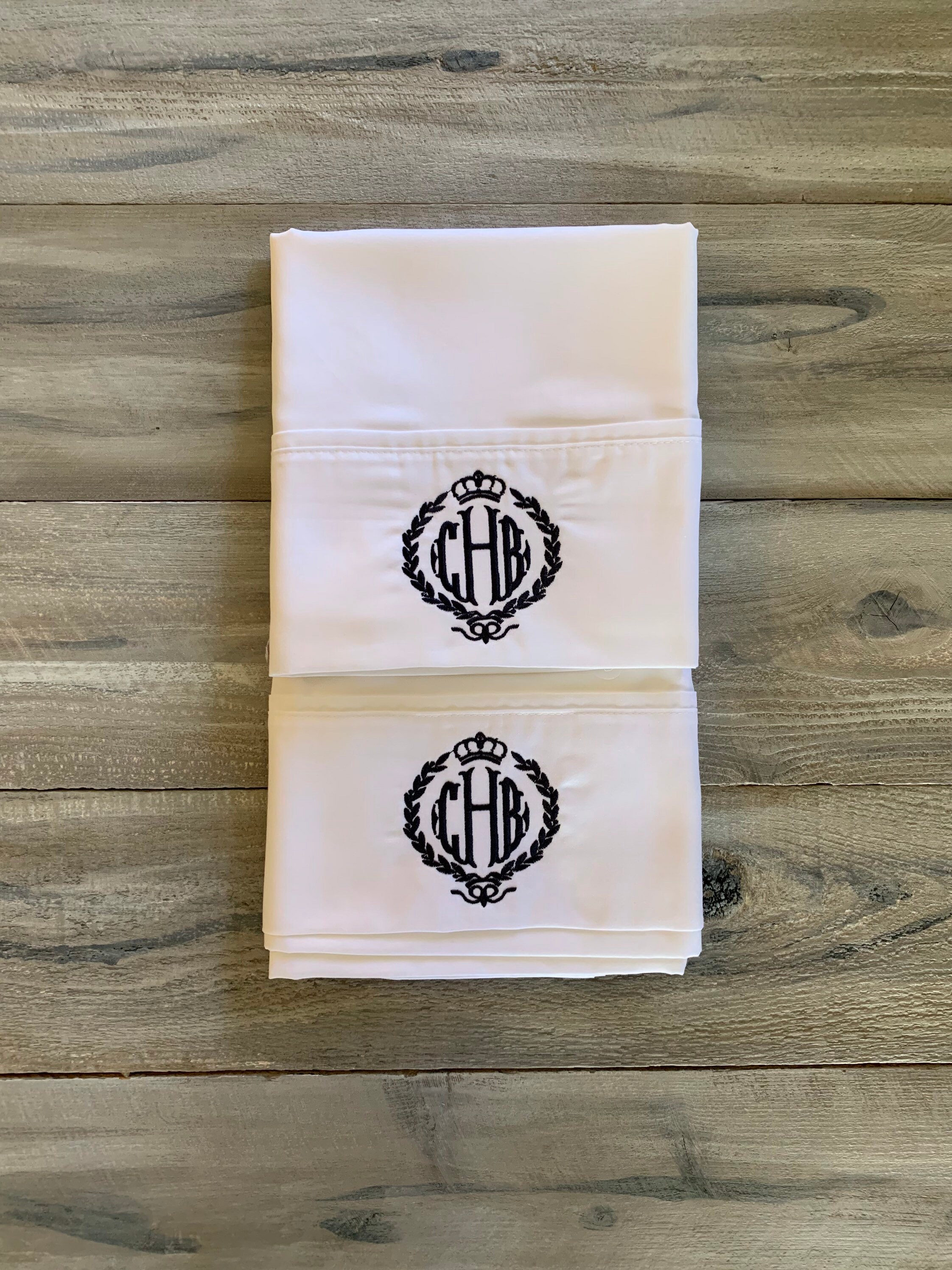 Monogram Pillowcase Set of Monogrammed Pillowcases Etsy