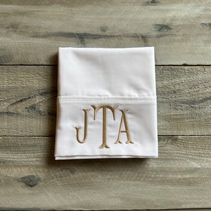 Monogram Pillowcase, Set of Monogrammed Pillowcases, pillowcase, monogram, dorm, graduation gift, personalized pillowcase, mrmrs image 2