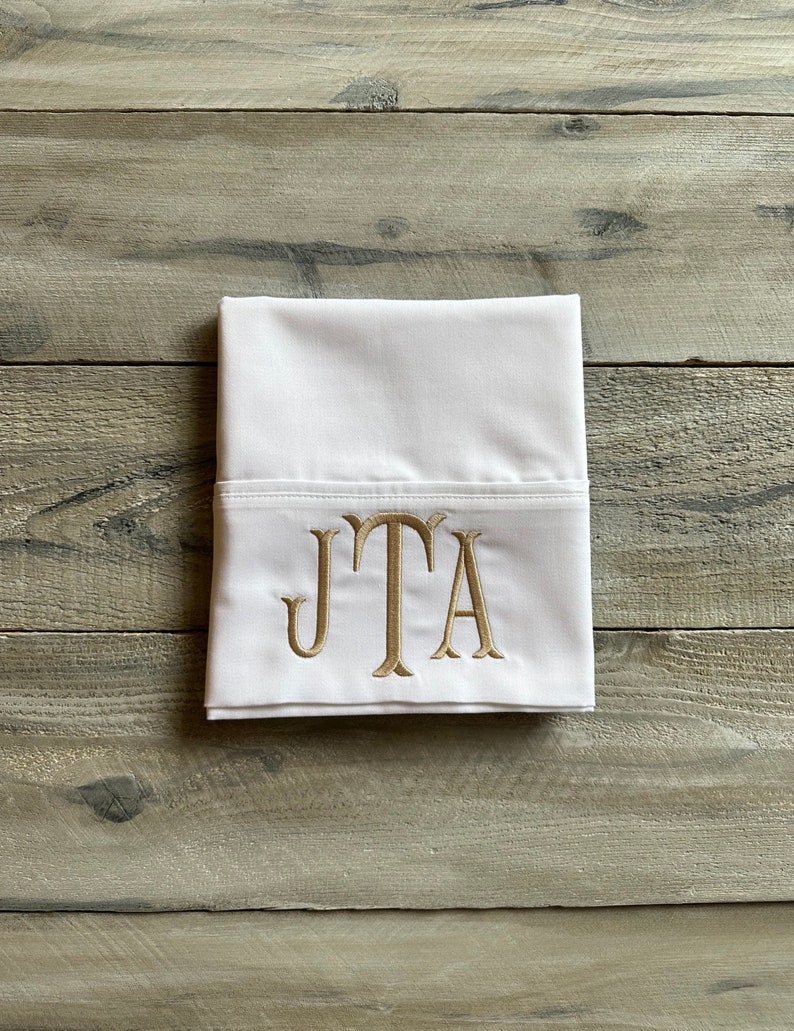 Monogram Pillowcase, Set of Monogrammed Pillowcases, pillowcase, monogram, dorm, graduation gift, personalized pillowcase, mrmrs image 2