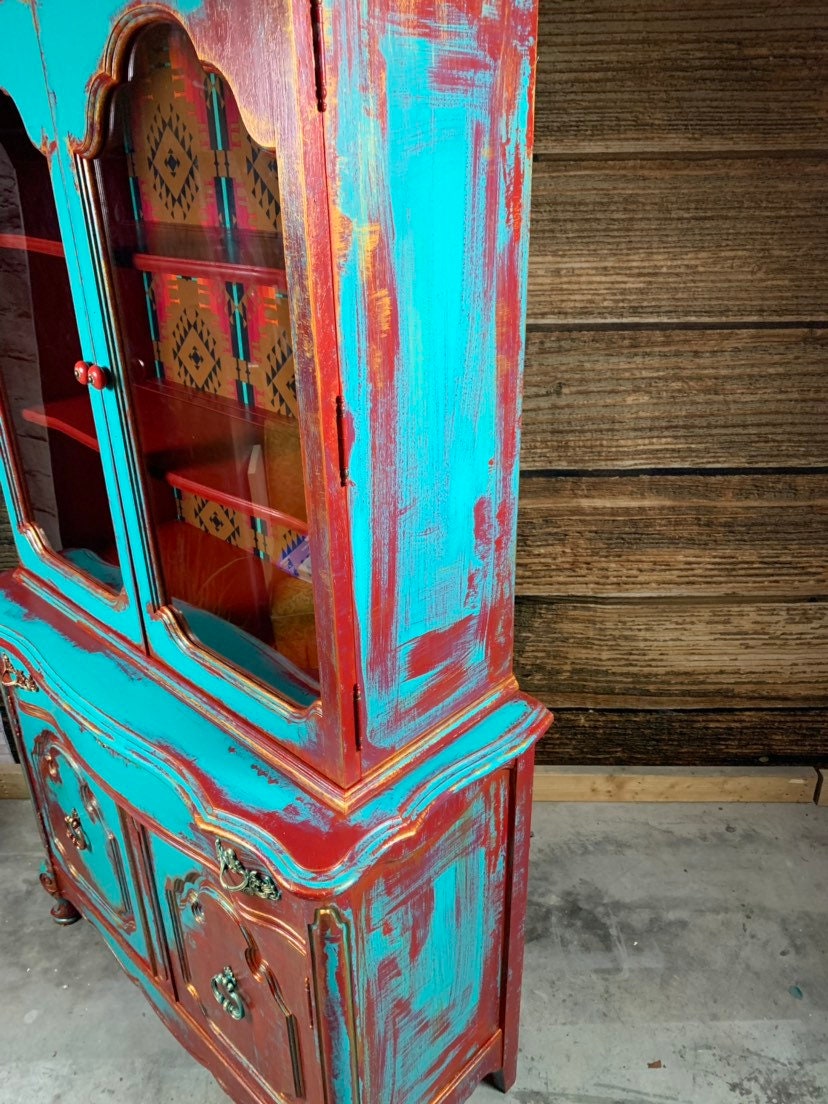 Texas Gypsy Style Furniture China Cabinet & Hutches Boho | Etsy