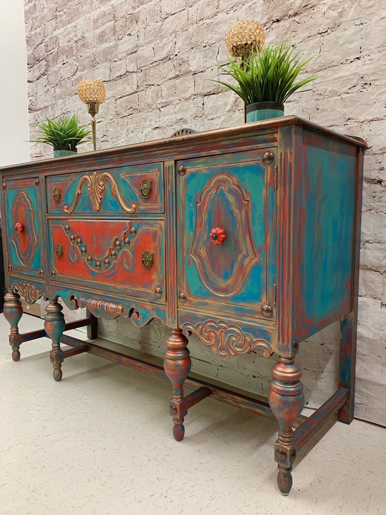 Texas Gypsy Style Boho Style Buffet Sideboard TV Console Etsy