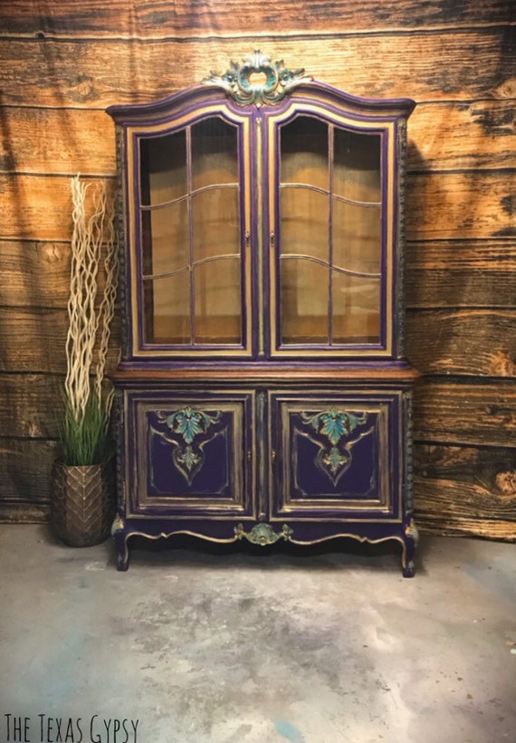 Texas Gypsy Style French Provincial China Cabinet Moroccan Etsy