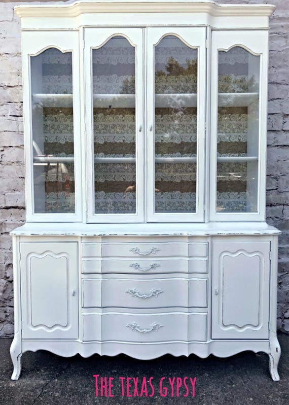 Texas Gypsy Style French Provincial China Cabinet Hutch Etsy