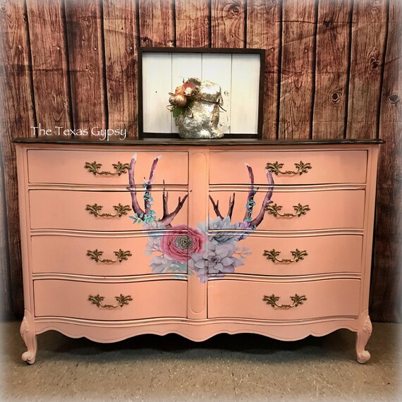 Texas Gypsy Style French Provincial Dresser Boho Chic Antler Etsy