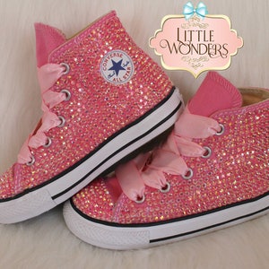 Infant & Toddlers Girlcrystal Rhinestone Pink Converse - Etsy