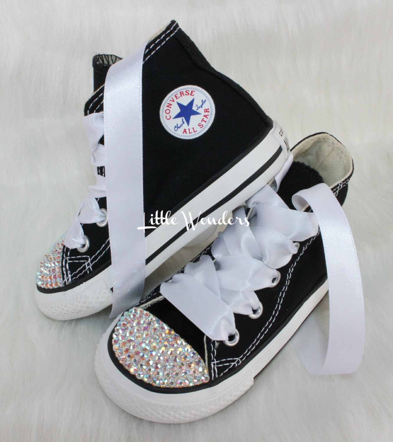 medaillewinnaar Artefact filosofie Infant & Toddlers Swarovski Rhinestone Black Converse - Etsy