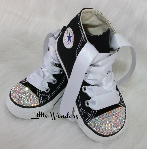 black bedazzled converse