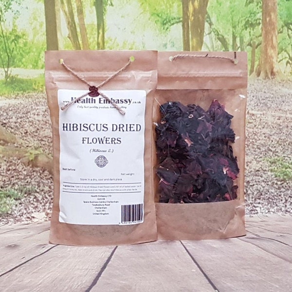 Hibiscus Dried Flowers Tea Health Embassy 100% Natural Herbal Tea