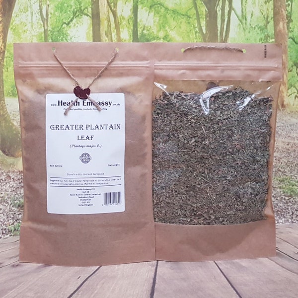 Té de hojas de llantén mayor (Plantago major) Health Embassy 100% Natural