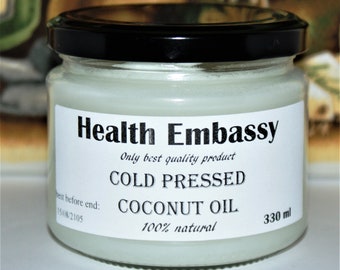 Fresh Cold Pressed Coconut Oil Health Embassy 330ml