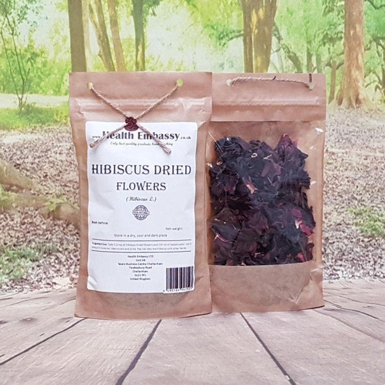 Hibiscus Dried Flowers Tea Health Embassy 100 Natural Herbal Etsy UK