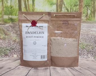 Polvo de raíz de diente de león (Taraxacum officinale L) Embajada de Salud Polvo 100% natural y puro