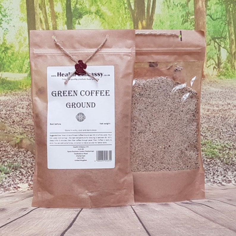 Green Coffee Bean Ground 225g Health Embassy image 1