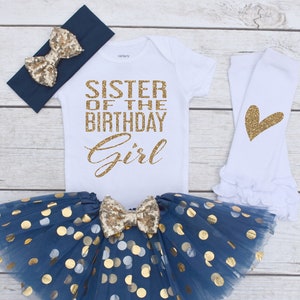 Sister of the Birthday Girl. Birthday Girl Sibling Shirt. Sister of the Birthday Girl Shirt. Sister of the Birthday Girl Outfit S103 (NAVY)
