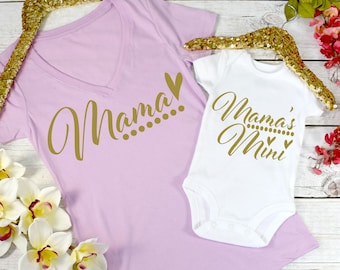 Mommy and Me Outfits, Mamas Mini, Matching Mother Daughter Outfits, Mom and Baby Matching, Mother Daughter Shirts, Matching Outfits (MAM)