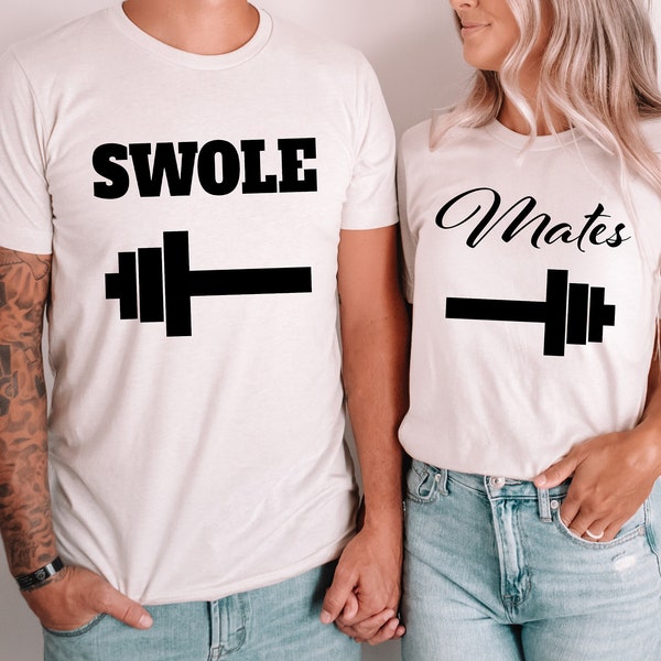 Swole Mates Couples Workout Shirts / UNISEX FIT / I Like The Way She Squats , I Like The Way He Lifts, Couples Gym Shirts, Matching Shirts