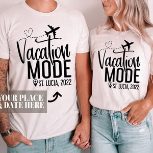 Vacation Mode Shirts / UNISEX FIT / Custom Vacation Shirts, Girls Trip Shirts, Couples Shirts, Family Vacation Shirts, Airplane Shirt