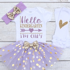 Hello Kindergarten *CUSTOM Name* Kindergarten Shirt Girls, Custom Kindergarten Shirt, Kindergarten Outfit, School Shirt S91 BTS (LAV)