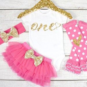 First Birthday Outfit, Baby Girl 1st Birthday Oufit, 1st Birthday Girl, Cake Smash Outfit, 1st Birthday Girl, One (S9) (1BD) (HOTPK)