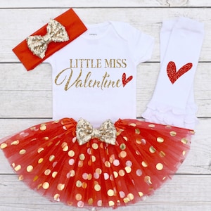 Valentine Shirt. Little Miss Valentine. Girls Valentine&#39;s Day Outfit. Valentine Outfit Girl. Baby Girl Valentine Outfit S39 VDY (RED)
