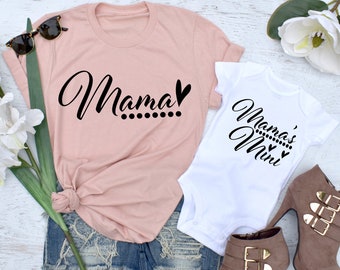 Mama Shirt, Mama's Mini, Mommy and Me Outfits, Matching Mother Daughter Outfits, Mom and Baby Matching, Mother Daughter Shirts (MAM)