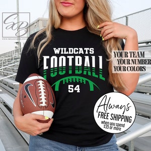 Custom Football Shirt * UNISEX FIT * Football Shirt, Team Spirit Shirt, Football Team Shirts, Player Number Shirt, Gamy Day Shirt