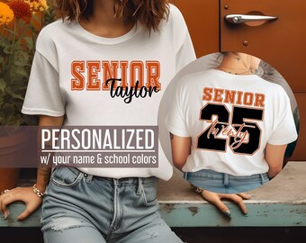 Custom Senior Shirt, Senior 2025, Senior Name Shirt, Class of 2025, School Shirt, Personalized Senior Gift Shirt