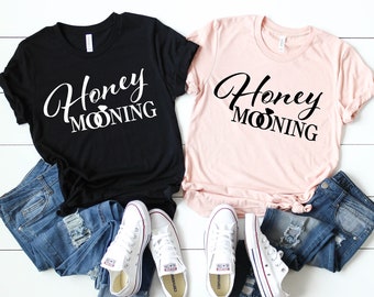 Honey Mooning Shirts *UNISEX FIT* Newlywed Shirts. Mr and Mrs Shirts. Honeymoon Shirts. Bride and Groom Shirts. Just Married Shirts. (HAW)