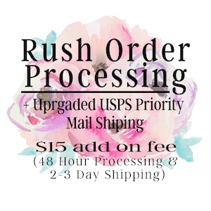 Rush Order Processing + Upgrade to USPS Priority Mail 2-3 Day Shipping