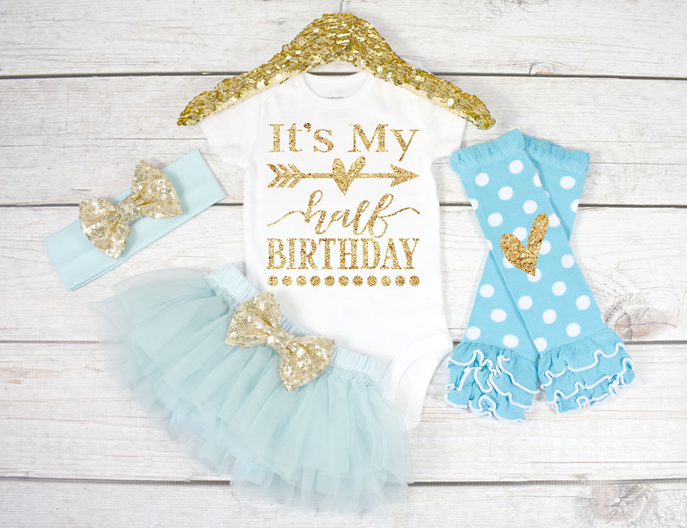 it's my half birthday dress It's My Half Birthday Baby Onesie main image 0