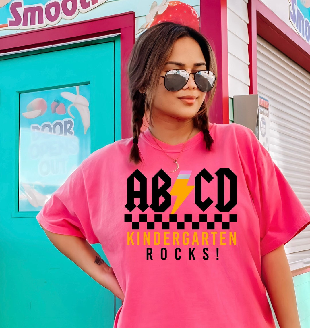 Retro ABCD Kindergarten Rocks Teacher Shirt, Back to School, Teacher ...