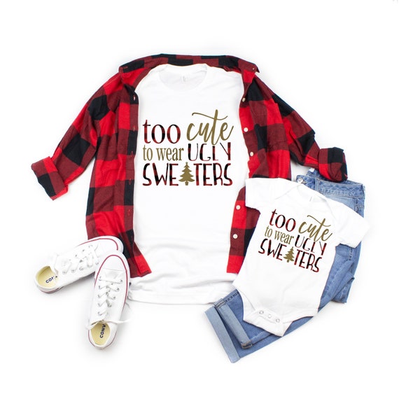 Mom dad baby top ugly christmas sweater