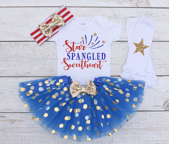 Star Spangled Sweetheart, 4th of July Outfit, 4th of July Outfit Baby Girl, 4th of July Outfit Girl, American Girl Shirt 4JY (RWB)