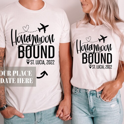 Honeymoon Bound Shirts / UNISEX FIT / Custom Honeymoon Shirts, Just Married Shirts, Couples Shirts, Honeymoon Vacation Shirts