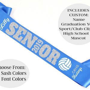 Senior Sash. Custom Senior Sash * CUSTOM: Name, Graduation Year, Sport or Club Image, High School Name and Mascot * High School Senior Sash