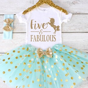 Five and Fabulous. Unicorn Birthday. CUSTOM AGE. Unicorn Birthday Party. Unicorn Shirt. Unicorn Birthday Outfit S52 5BD (AQUA)