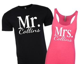 Mr and Mrs Shirts. Newlywed Shirts. Honeymoon Shirts. Mr. and Mrs. Shirt. Bride and Groom Shirts. Mr Shirt. Mrs Tank. Mrs Shirt.