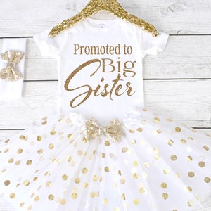 Promoted to Big Sister. Pregnancy Announcement Shirt. Big Sister Announcement. Promoted to Big. Big Sister Top. S24. PGA (WHITE)