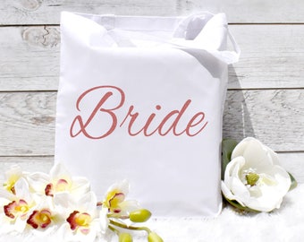 Rose Gold Bride Tote. Rose Gold Tote. Bridal Party Tote. Bridesmaid Tote. Canvas Tote. Rose Gold Wedding Tote. Custom Tote.