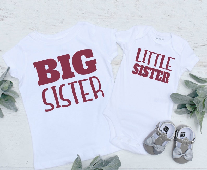 Big Sister Little Sister Shirts S90 Sister Shirts Newborn Announcement Shirts Big Sister Announcement Shirts Matching Sister Shirts