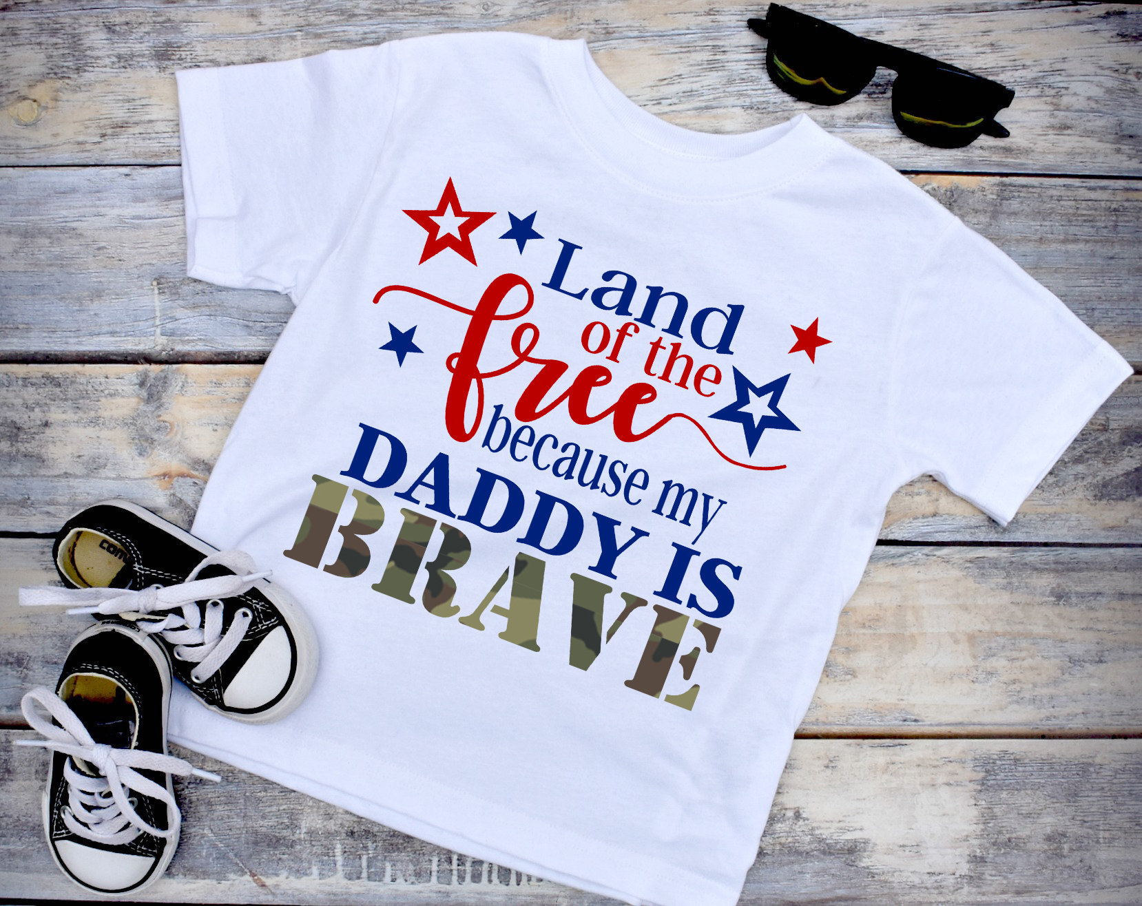 My Daddy is Brave 4th of July Shirt 